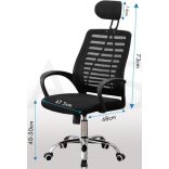 Kancelárska stolička ergonomická otočná stolička s hojdacím mechanizmom opierka hlavy lakťová opierka OC01