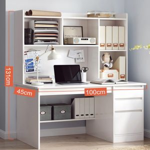 Policový stôl so zásuvkami a úložným priestorom 100x45cm biela OT-505-Biela