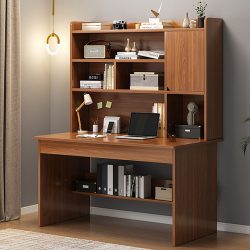   Policový stôl so zásuvkami a úložným priestorom 120x45x161cm hnedá OT-514-2