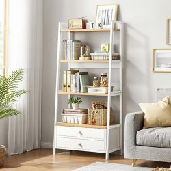   Polička na knihy s dvomi zásuvkami 40x30x150cm biela PS05-02