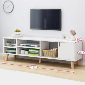 TV stojan multifunkčný stojan na médiá 120x30x38 cm biely RT05