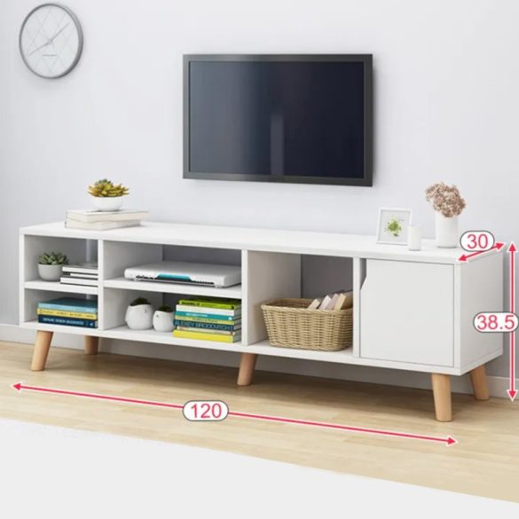 TV stojan multifunkčný stojan na médiá 120x30x38 cm biely RT05