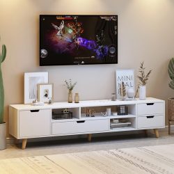   Televízny stojan multifunkčný stojan na médiá 160x30x38 cm biely RT07