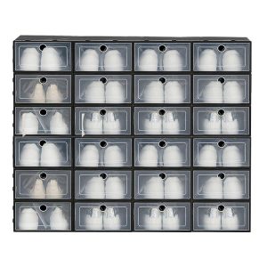 Úložný box na topánky 24 kusov čierny ST-24-B