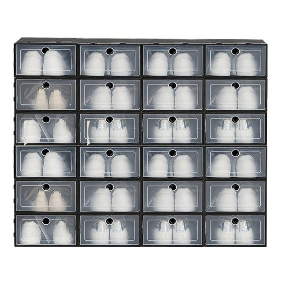 Úložný box na topánky 24 kusov čierny ST-24-B