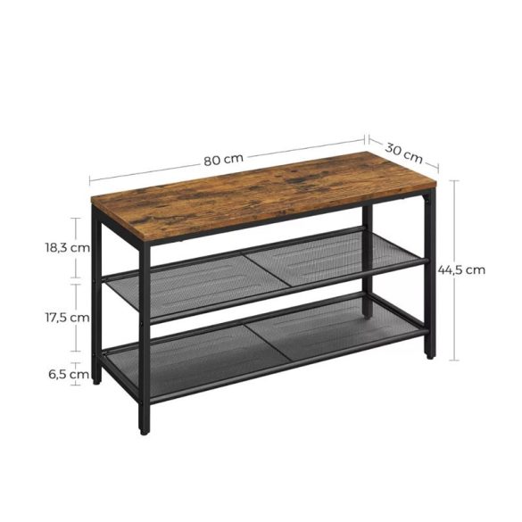 Lavica na topánky rustikálna 73 x 30 x 45 cm BC STL-02