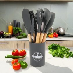 12 ks silikónové kuchynské náčinie sivé T08